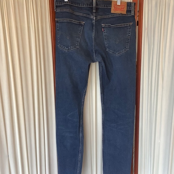Levi’s 502 Mens Blue Denim Jeans Taper Leg Size 33x34 Stretch - Picture 4 of 7